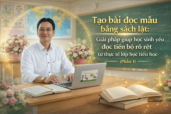 Tạo bài đọc mẫu bằng sách lật, bí quyết tạo hứng thú cho học sinh trong tiết đọc